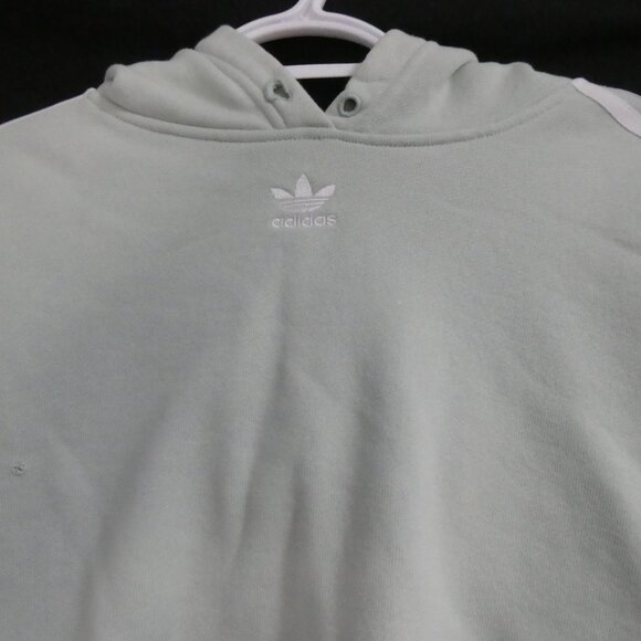 ADIDAS | large | Light Green Adidas Hoodie | White Stripes | Stitched Logo - Picture 15 of 16